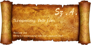 Szepessy Adrián névjegykártya